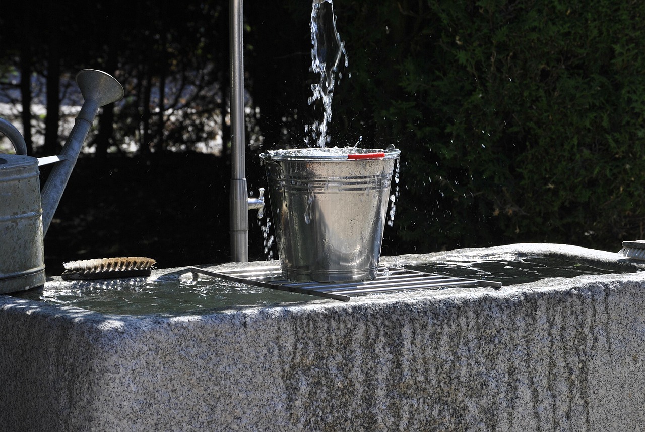A side press wringer on a mop bucket